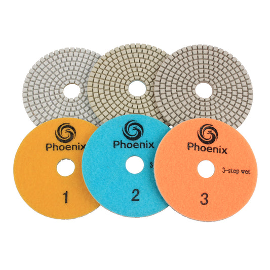 Premium ICY™ 4" - 3 Step Wet Polishing Pads